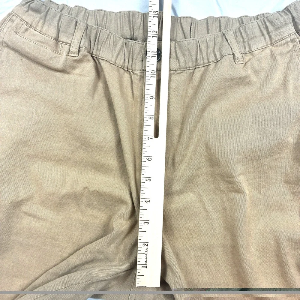 Cove USA Pants Khaki Brown Chino 34 x 27 Elastic Stretch Straight Cut Fades